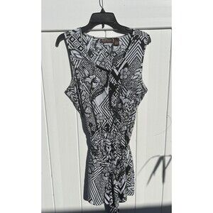 Speed Control New York Womens Floral Geometric Sleeveless Romper Sz L Multicolor